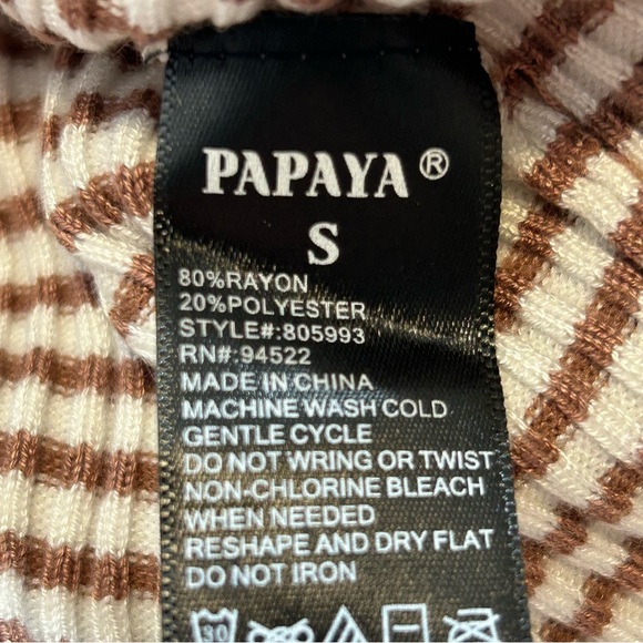 Papaya Junior Midi Bodycon Knit Sweater Stretch Striped Small Dress - Picture 9 of 10